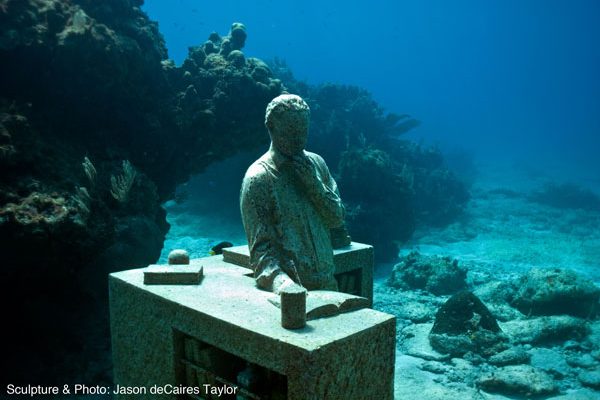 The Lonely Typist, undersea sculpture
Photo and art by Jason de Caires Taylor.